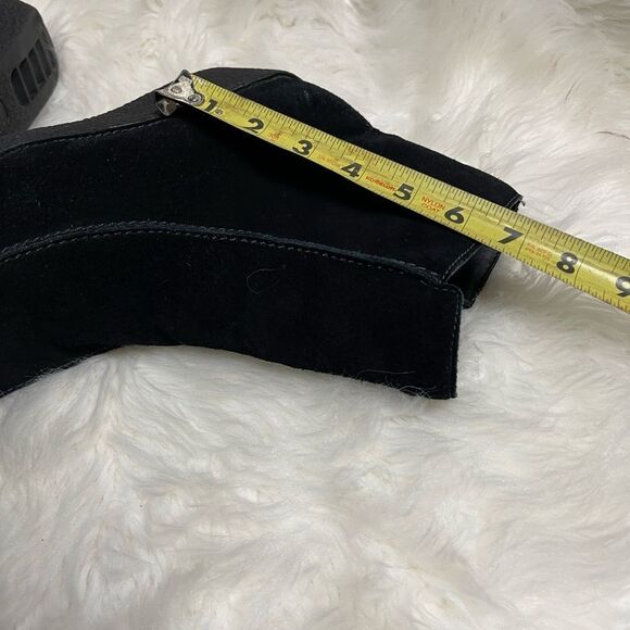 Naturalizer leather black suede wedge ankle boots side zipper rubber soles SZ11M - Picture 7 of 10